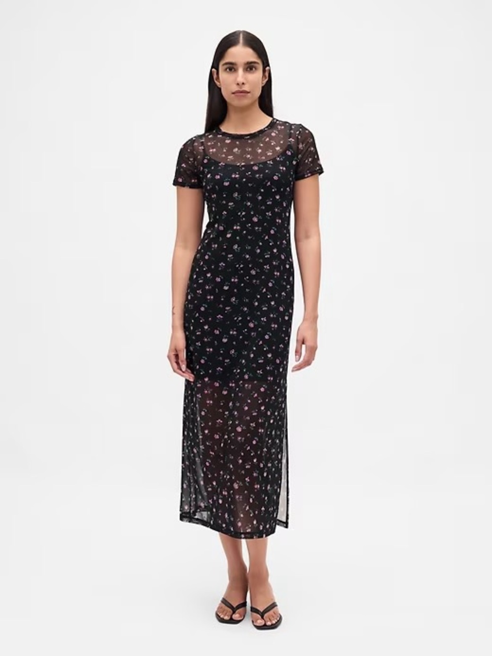 GAP Floral Mesh Maxi Dress